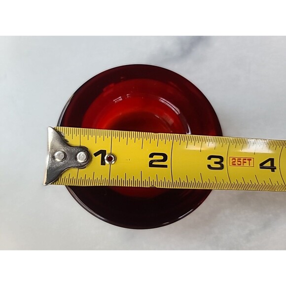 Vintage Red Glass Tea Light Candleholder - Picture 8 of 10